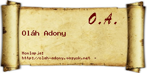 Oláh Adony névjegykártya